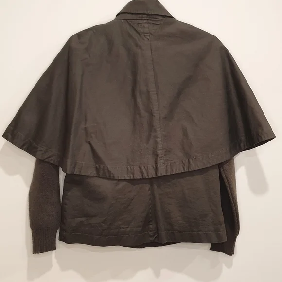 Tommy Hilfiger Barbour-style barn jacket with detachable cape, green, size med - Picture 4 of 7